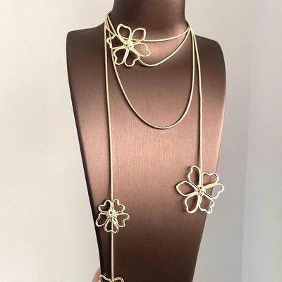 Vintage古着 Golden hollow lotus首饰