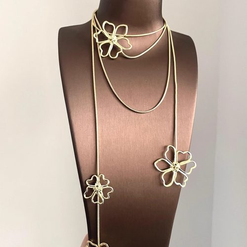 Vintage古着 Golden hollow lotus首饰