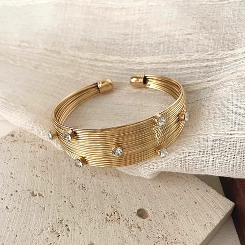 Vintage古着 Golden zircon cross-sect手镯