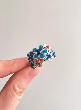 Vintage古着 Enamel flowers戒指