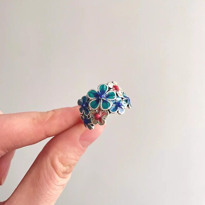 Vintage古着 Enamel flowers戒指