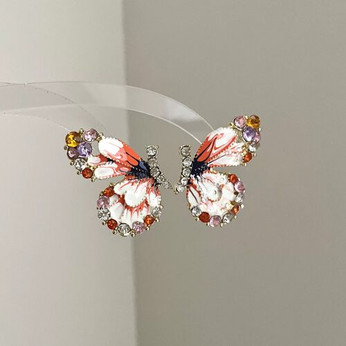 Vintage古着 Spring flower butterfly耳饰