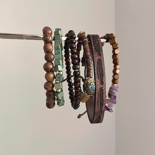 Vintage古着 Bohemian amethyst turquoise手串