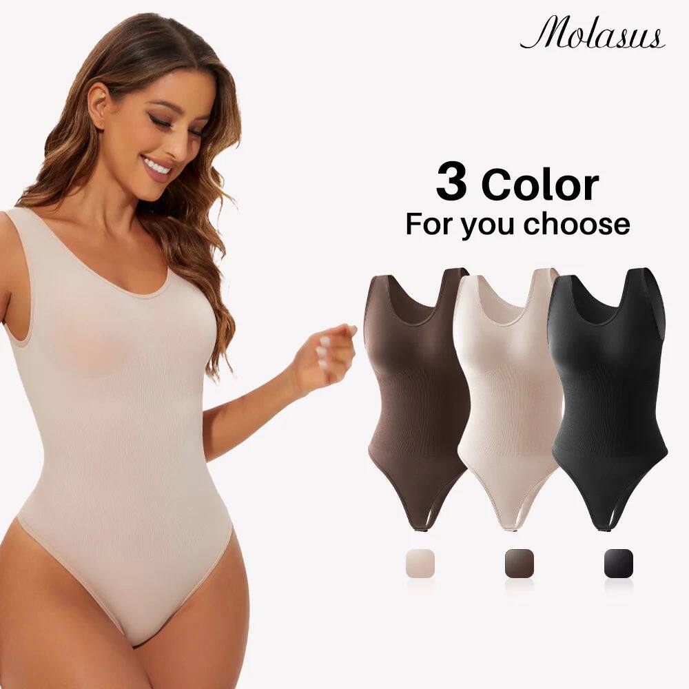 Seamless Shapewear Bodysuit for Women Body Shaper Thong Body