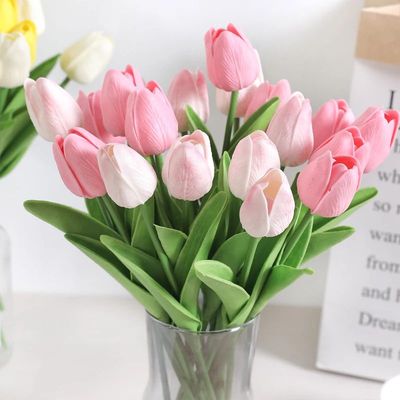 5/10Pieces Of Artificial Plant Tulip Soft Pole Room Dining T