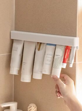 Wall Mount Bathroom LongToothpaste Holder Multifunctional Sp