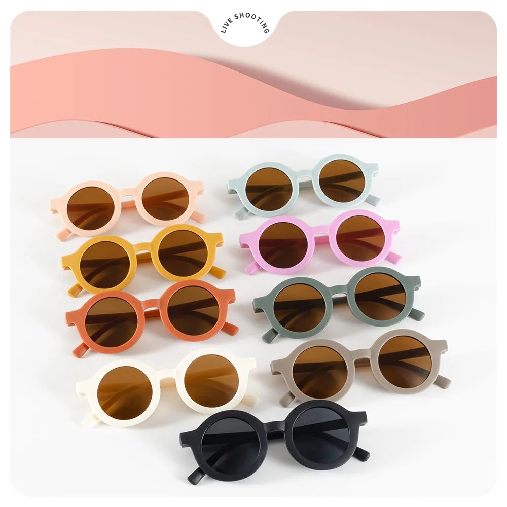 Children's sunglasses, inset style  round frame, 1-7 year ol