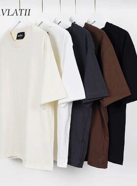 WAVLATII Oversized Summer T shirts for Women Men Brown Casua