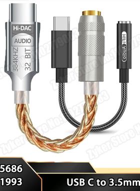ALC5686 CX31993 HiFi DAC USB Type C To 3.5mm AUX Digital Aud