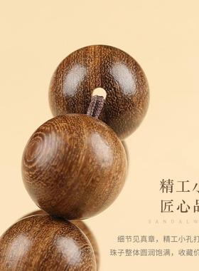 金丝檀木手串男女款沉水级木质佛珠手串文玩天然檀香盘玩念珠手链