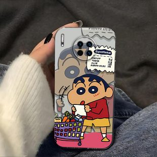 购物蜡笔小新适用于华为Mate30Pro手机壳mate30epro镜头全包LTOAN00m磨砂防摔软壳男生女士Pro保护套透明新款