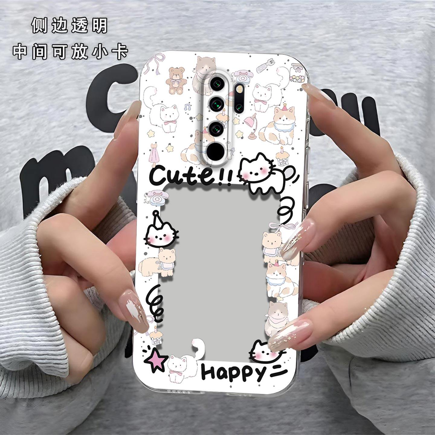 猫相框可放照片适用红米Note8 Pro手机壳小米Redmi镜头全包防摔硅胶软壳高级感保护套超薄可爱小卡新款手机套
