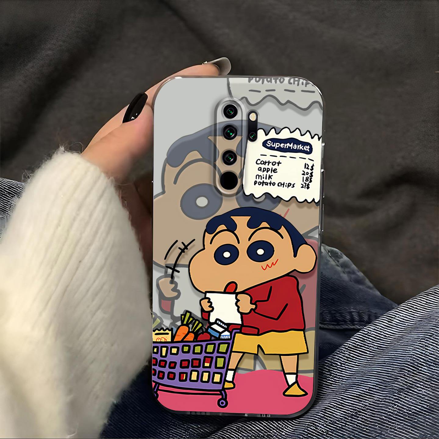 购物蜡笔小新适用红米Note8 Pro手机壳小米Redmi镜头全包磨砂防摔软壳男生女士保护套透明可爱创意新款手机套