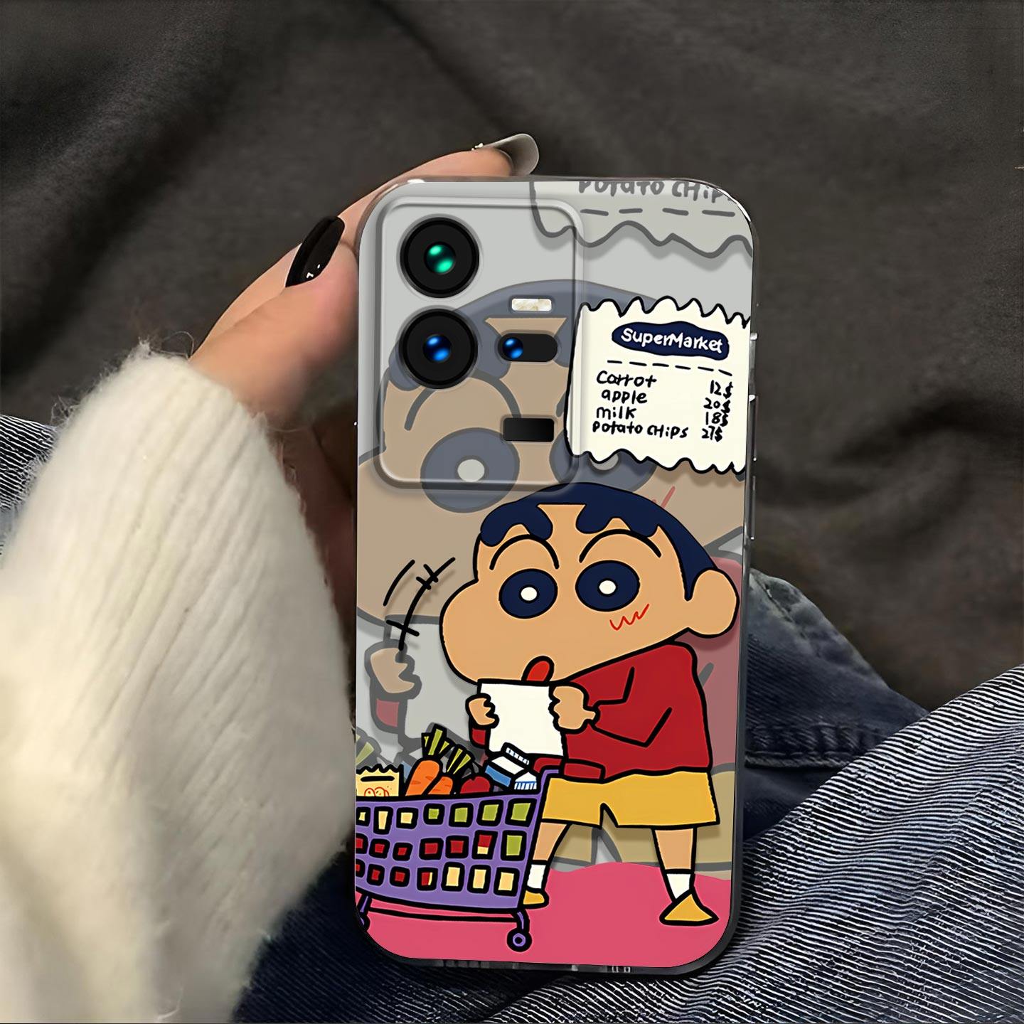 购物蜡笔小新适用iQOO11Pro手机壳V2254A镜头全包iQOO11磨砂防摔软壳男生女士V2243A保护套透明可爱创意新款