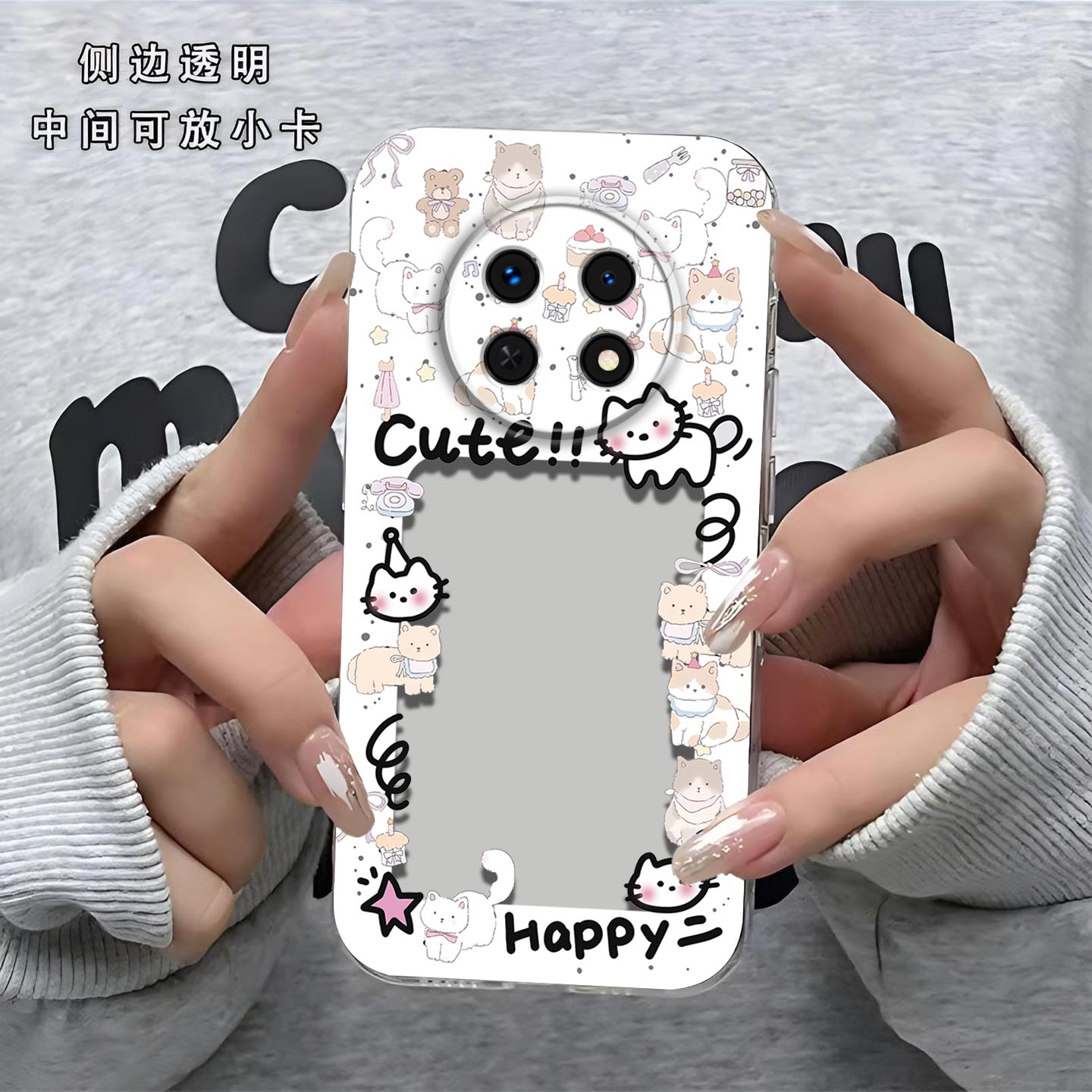 猫咪相框可放照片适用OPPPO K13s手机壳K13Turbo镜头全包PLL110磨砂防摔软壳K13x高级感保护套小卡新款手机套
