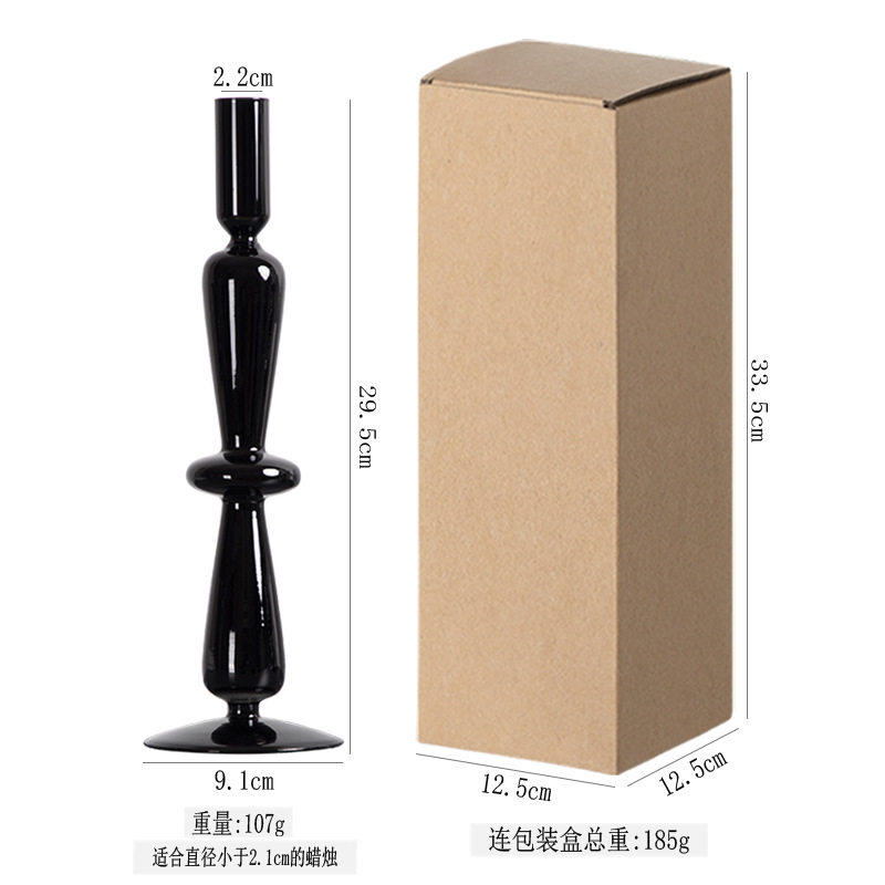 玻璃烛台创意简约民宿餐桌摆件插干花花瓶工艺品ins网红艺术客厅