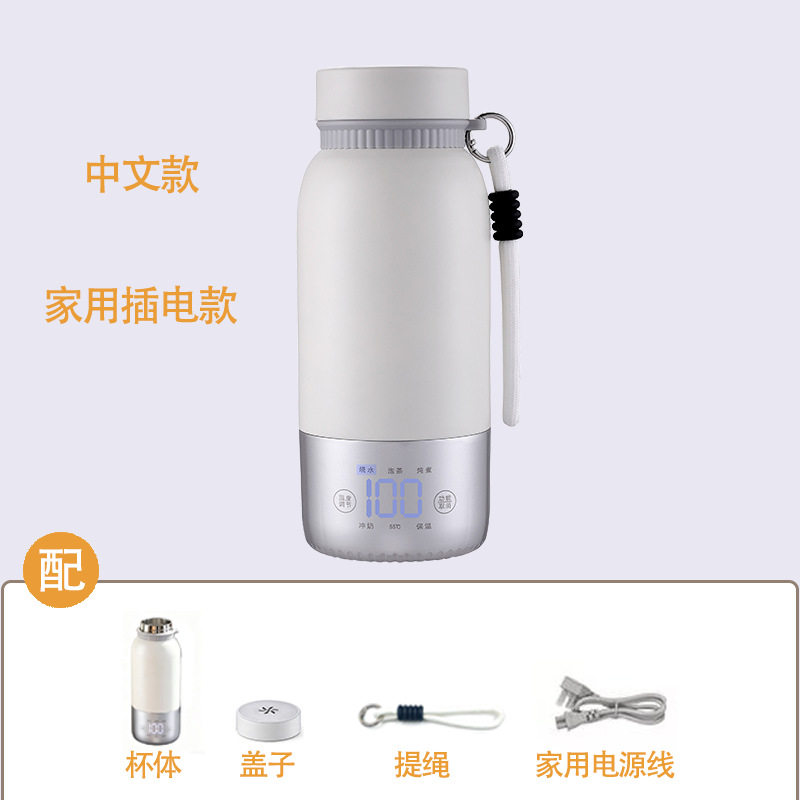 双层不锈钢电热水杯家用车载两用便携保温一体冲奶泡茶炖煮烧水杯