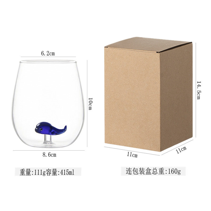 可爱高硼硅玻璃家用玻璃杯透明创意卡通果汁杯牛奶杯立体动物水杯
