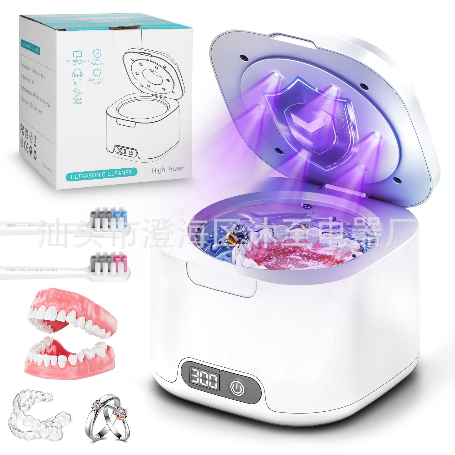 超声波牙套清洗机洗假固定器珠宝首饰项链表带清洁机迷你小型家用