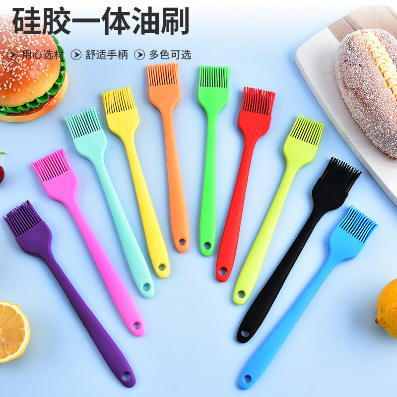 全包一体硅胶油刷 一体小号硅胶刷烧烤刷 DIY烘焙工具 烤肉刷