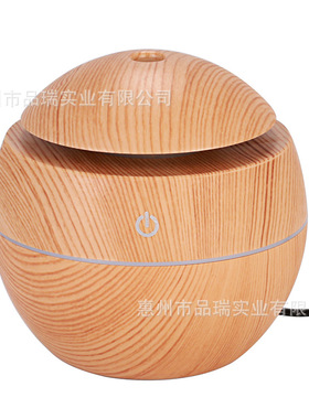 130ml迷你蘑菇加湿器超声波香薰机七彩家用加湿器圆木纹加湿器USB