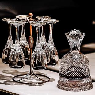 法国轻奢高档水晶玻璃红酒杯家用不倒翁旋转醒酒器套装 葡萄酒杯子