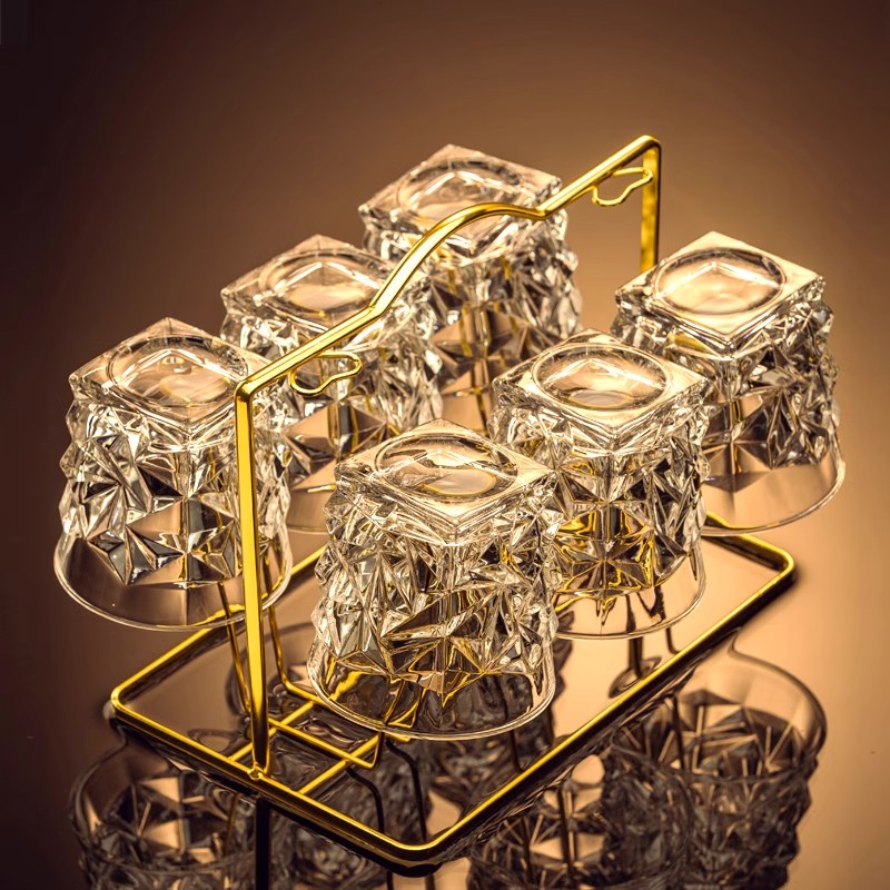 法国轻奢高档水晶玻璃威士忌啤酒杯家用套装欧式高级感酒吧洋酒杯