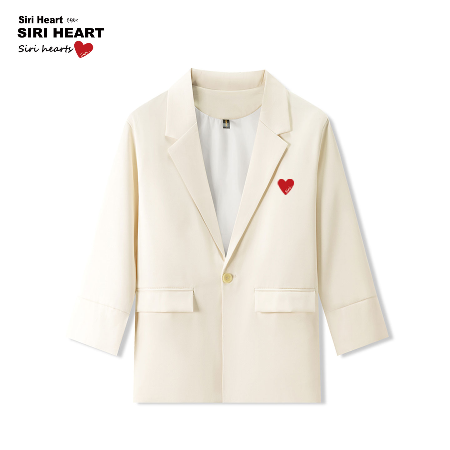 思瑞桃心 秋季百搭休闲外套深V领男女西装潮牌上衣外穿商务西装