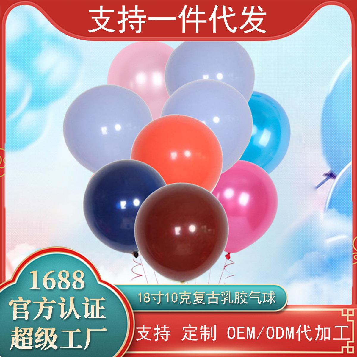 气球工厂18寸复古气球生日派对婚庆装饰场18寸圆型乳胶气球