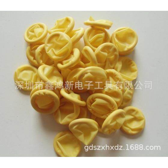 米黄色静电手指套全新乳胶手套净化无粉尘指套防滑静电防护
