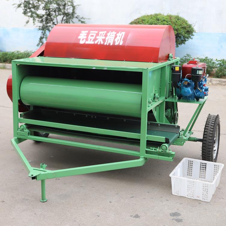 新鲜毛豆采摘机 宏鑫可移动式毛豆采摘机 供应枝秧分离毛豆采摘机