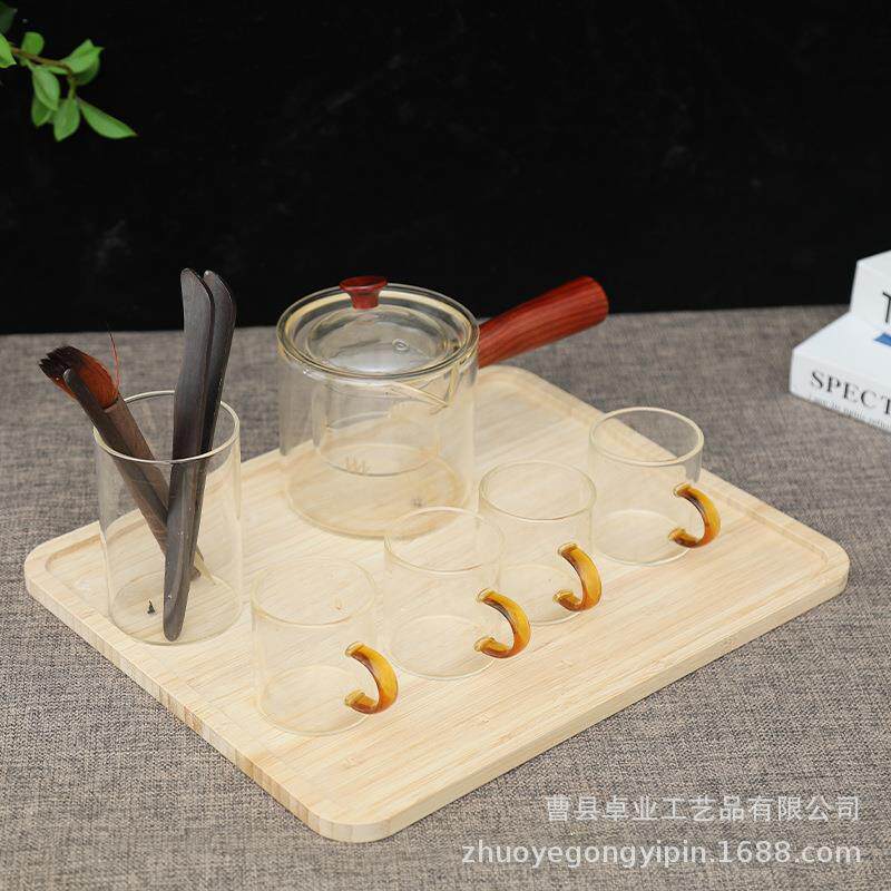 竹木长方形托盘水果点心茶水餐垫木质桌面隔热板家用实木餐具托盘