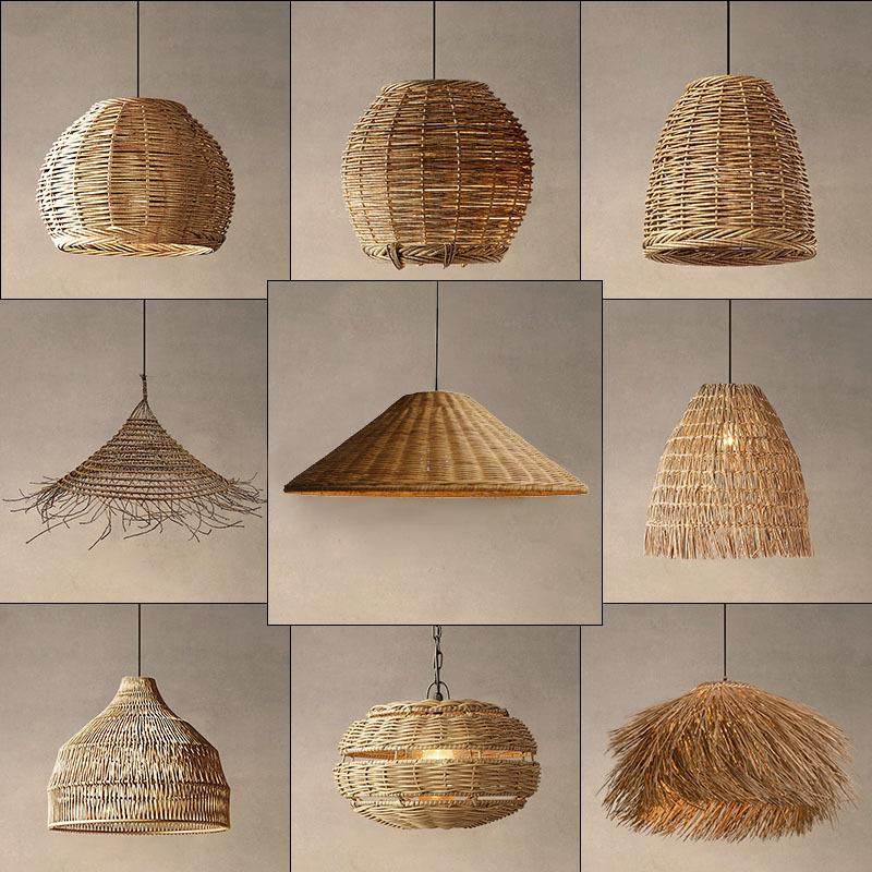 侘寂风餐饮吊灯中式客厅餐厅茶室禅意灯民宿书房床头日式藤编吊灯,家装灯饰光源,智能吊灯,淘宝优惠券,粉丝福利购,淘宝优惠卷