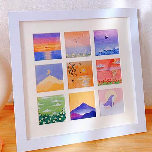 正方形九宫四宫格油画棒相框10X10绘画装裱画框diy作品挂墙框