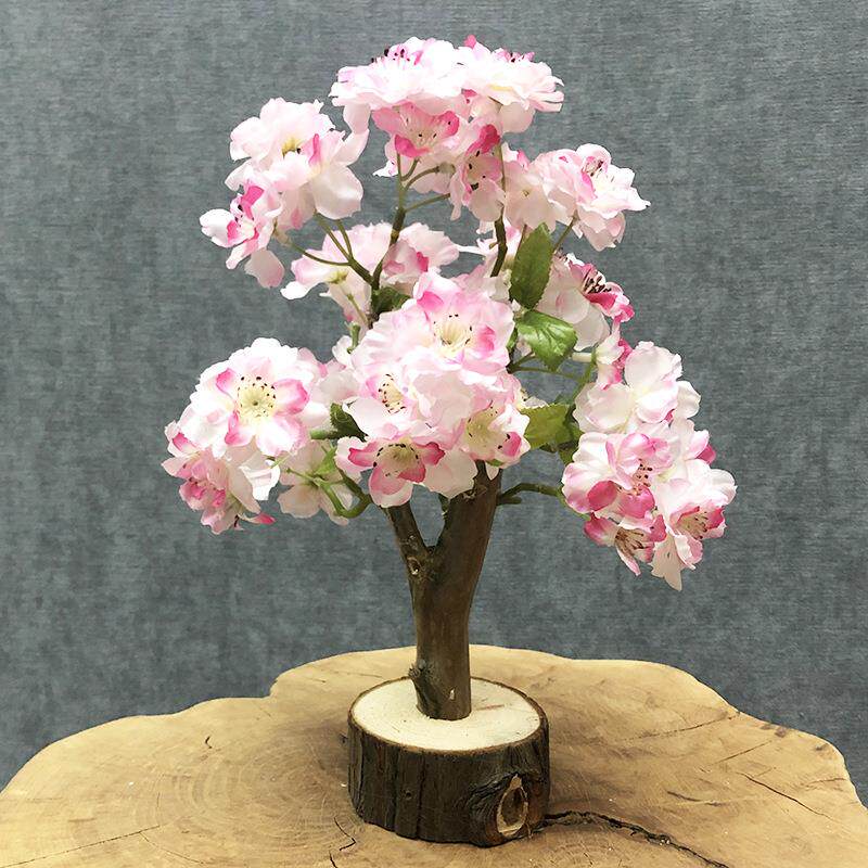 仿真桃花桌面摆件假树粉色樱花树客厅卧室婚礼绿植场地新年装饰
