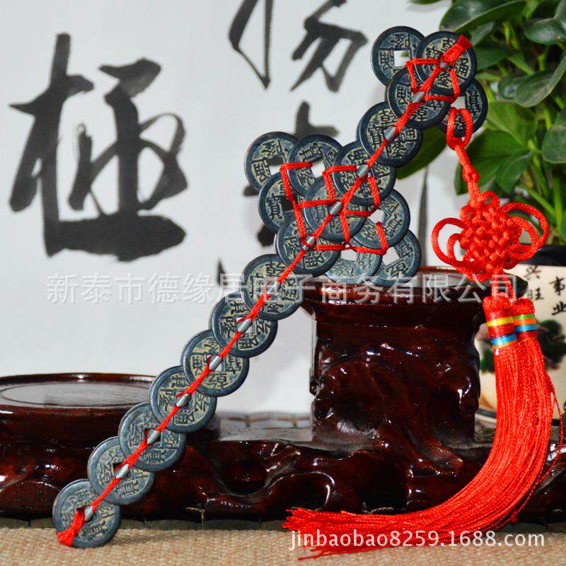 仿古金钱铜钱剑法器摆件手工编制家居客厅装饰摆挂件大量