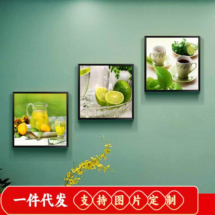 2019新款5d钻石画简约现代餐厅三联画水果贴钻点钻十字绣满钻石绣