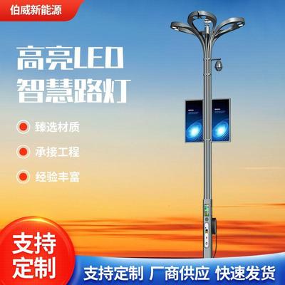 智慧路灯综合共杆多种功能市政建设监控一体化LED智能显示路灯