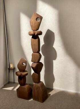 落地摆件 网红无尽之柱原创设计酒店售楼处装饰抽象几何雕塑艺术