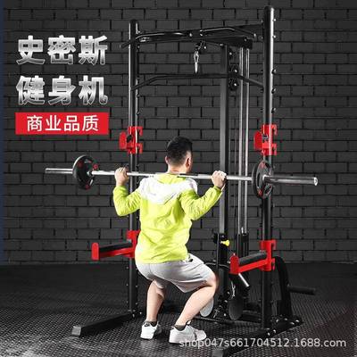 史密斯机训练器深蹲卧推下拉多功能综合龙门架深蹲架赠配件杠铃