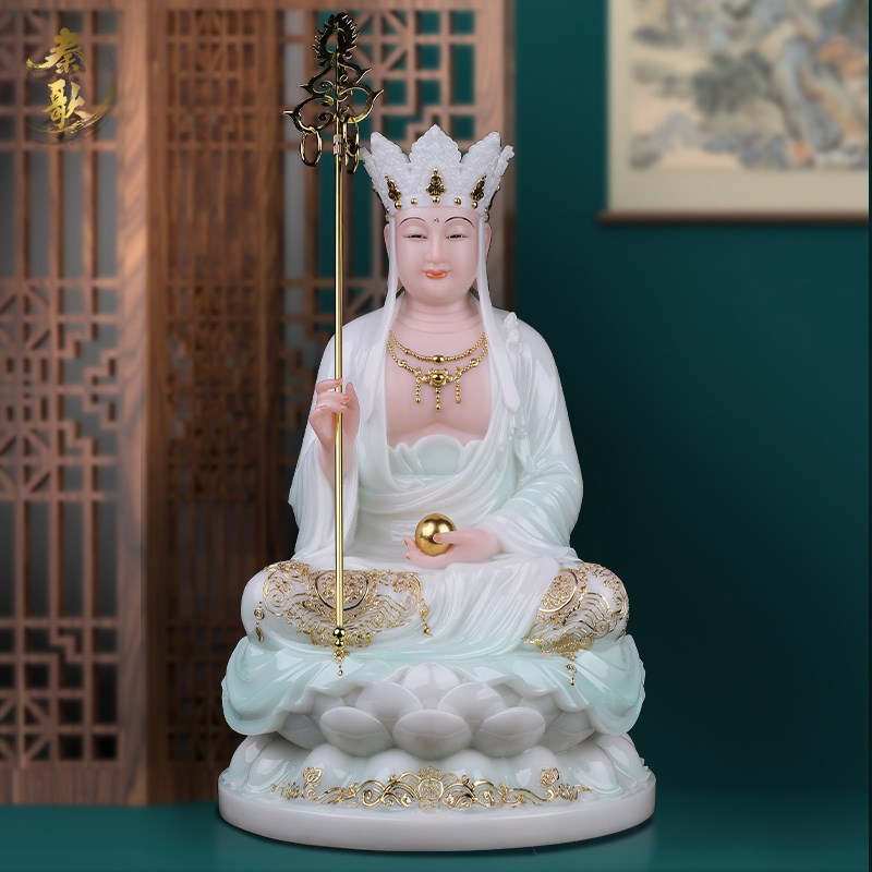 全堂佛家用汉白玉释迦牟尼佛像供奉观音菩萨地藏王菩萨弥勒佛摆件