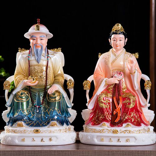 汉白玉四大家族佛像12寸16寸胡三太爷太奶黄三太爷太奶汉白玉佛像