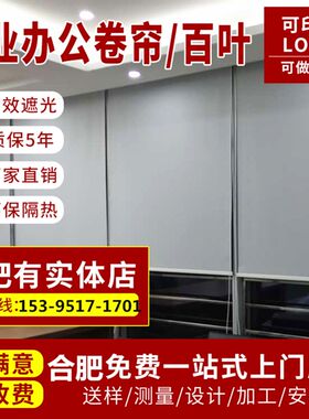 办公室遮光窗帘卷帘定制罗马百叶卷帘合肥免费上门测量安装升降帘