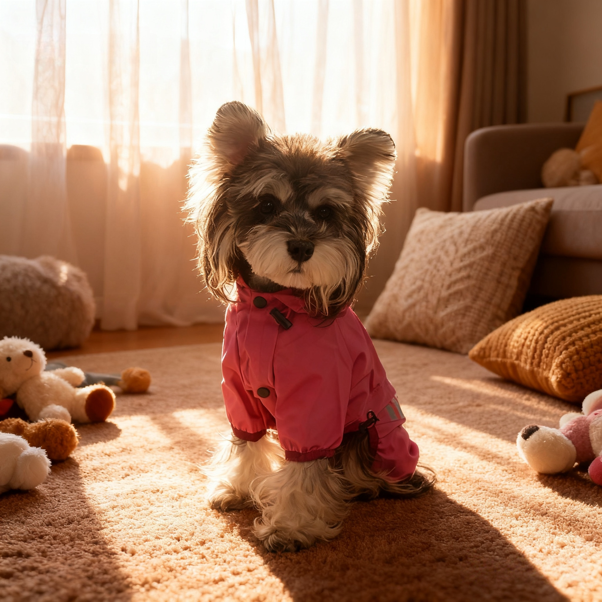 猫狗四脚全包防水雨衣小型犬服饰连帽宠物用品冲锋衣户外出行反光