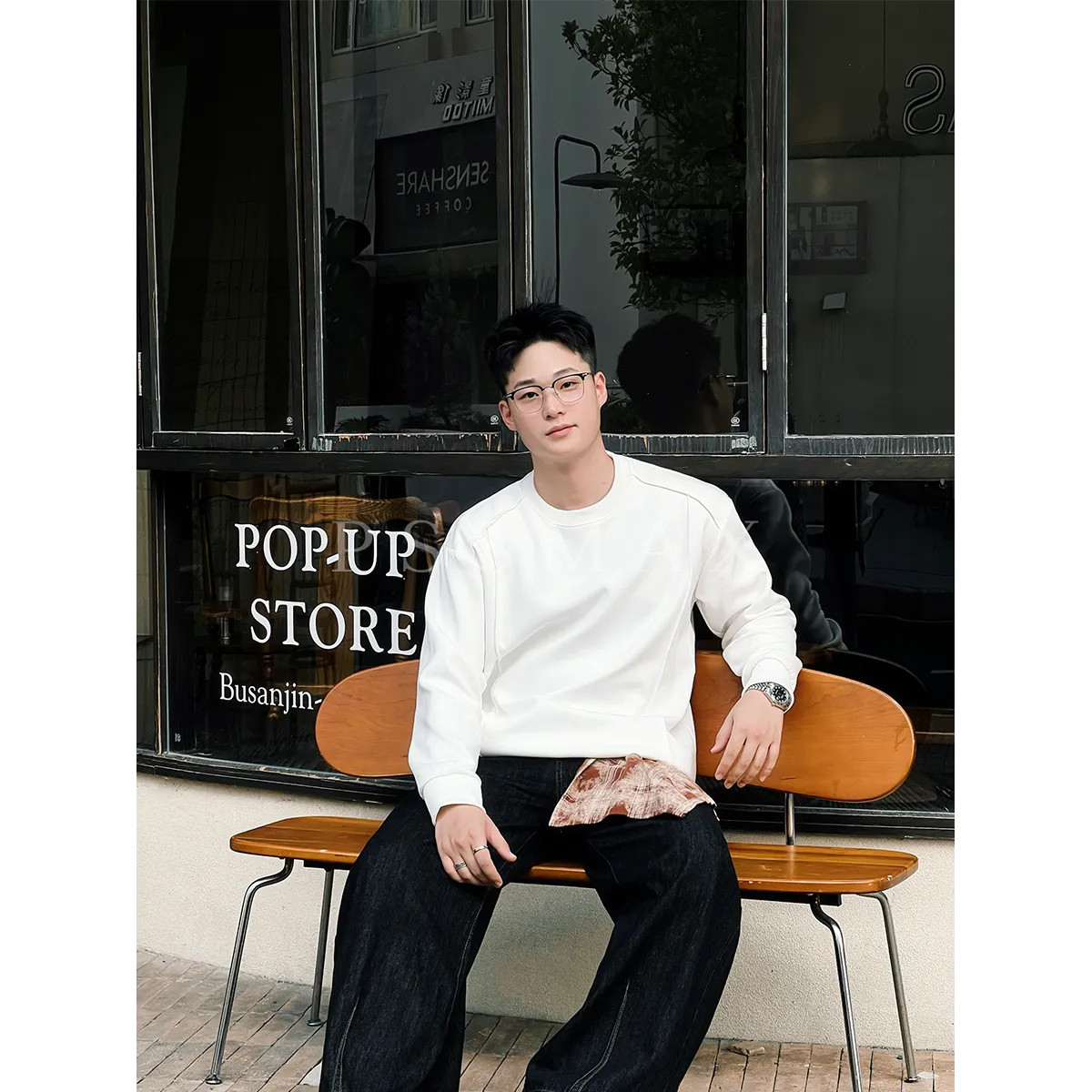 胖俗俗PSSMAX 早秋打底卫衣休闲宽松显瘦大码微胖男士长袖上衣