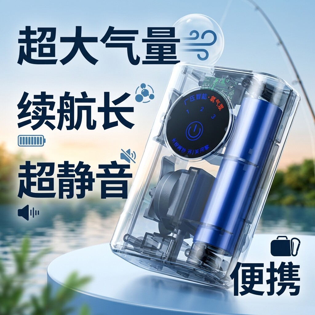 增氧泵鱼缸氧气泵钓鱼户外专用两用usb小型可携式打氧机养鱼家用