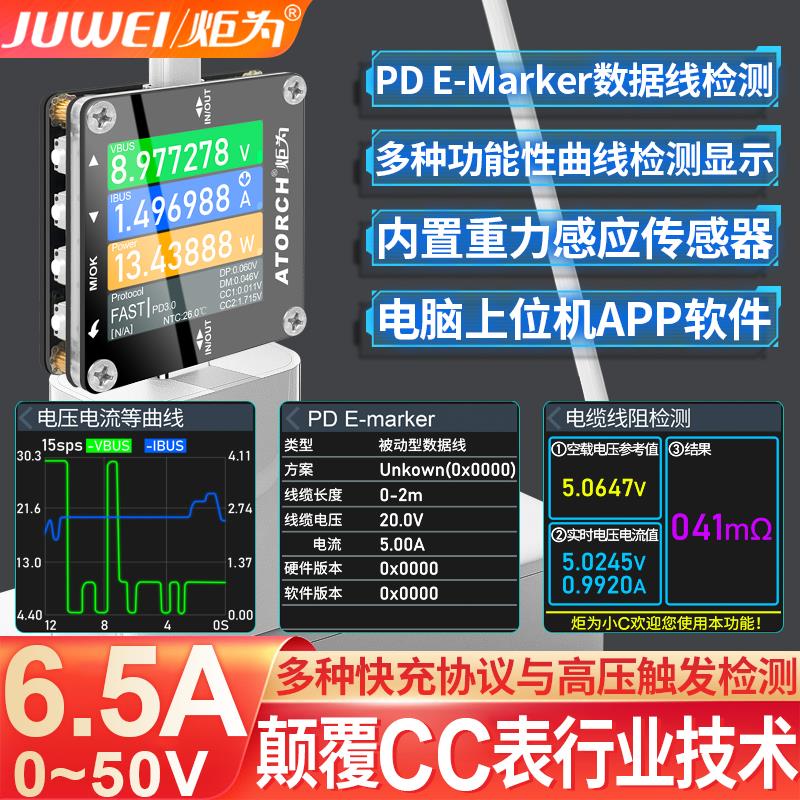 usb数显电压表电流表测试仪快充协议检测仪触发器容量功率计