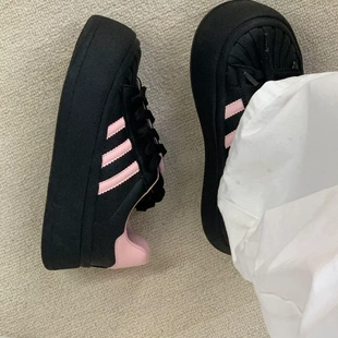 板鞋 德训鞋 潮 小黑鞋 圆头厚底松糕鞋 女2023新款 百搭厚底增高休闲鞋