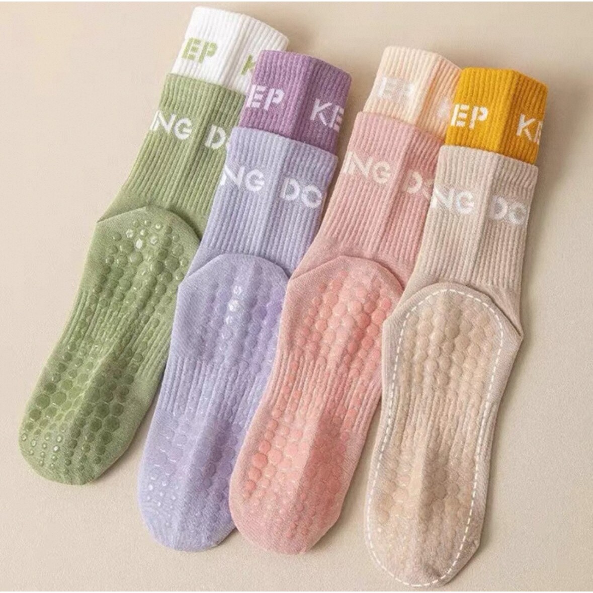 瑜伽袜子袜防滑袜女长筒配鲨鱼裤健身运动瑜伽加厚假两件跳绳跳舞