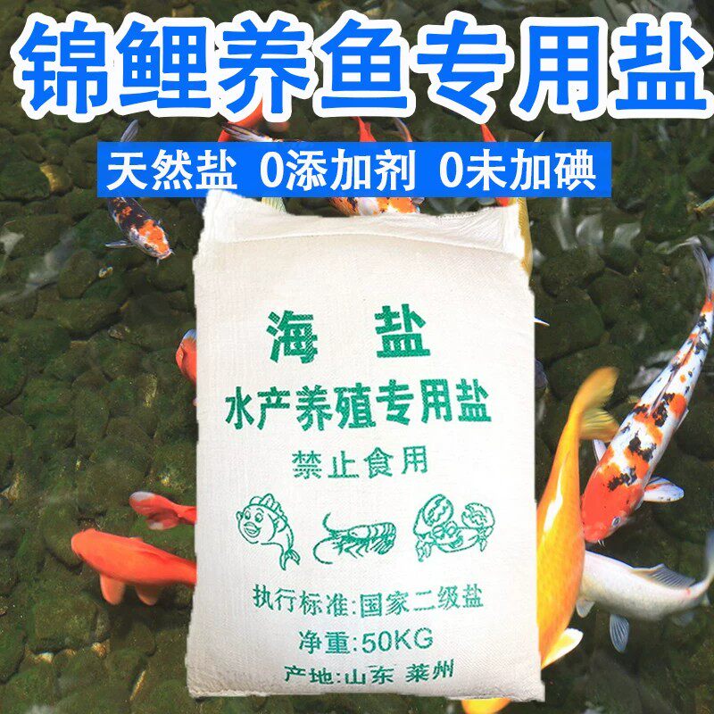 海盐水产养殖专用粗盐大颗粒锦鲤鱼塘鱼池养鱼消毒杀菌净水日晒盐